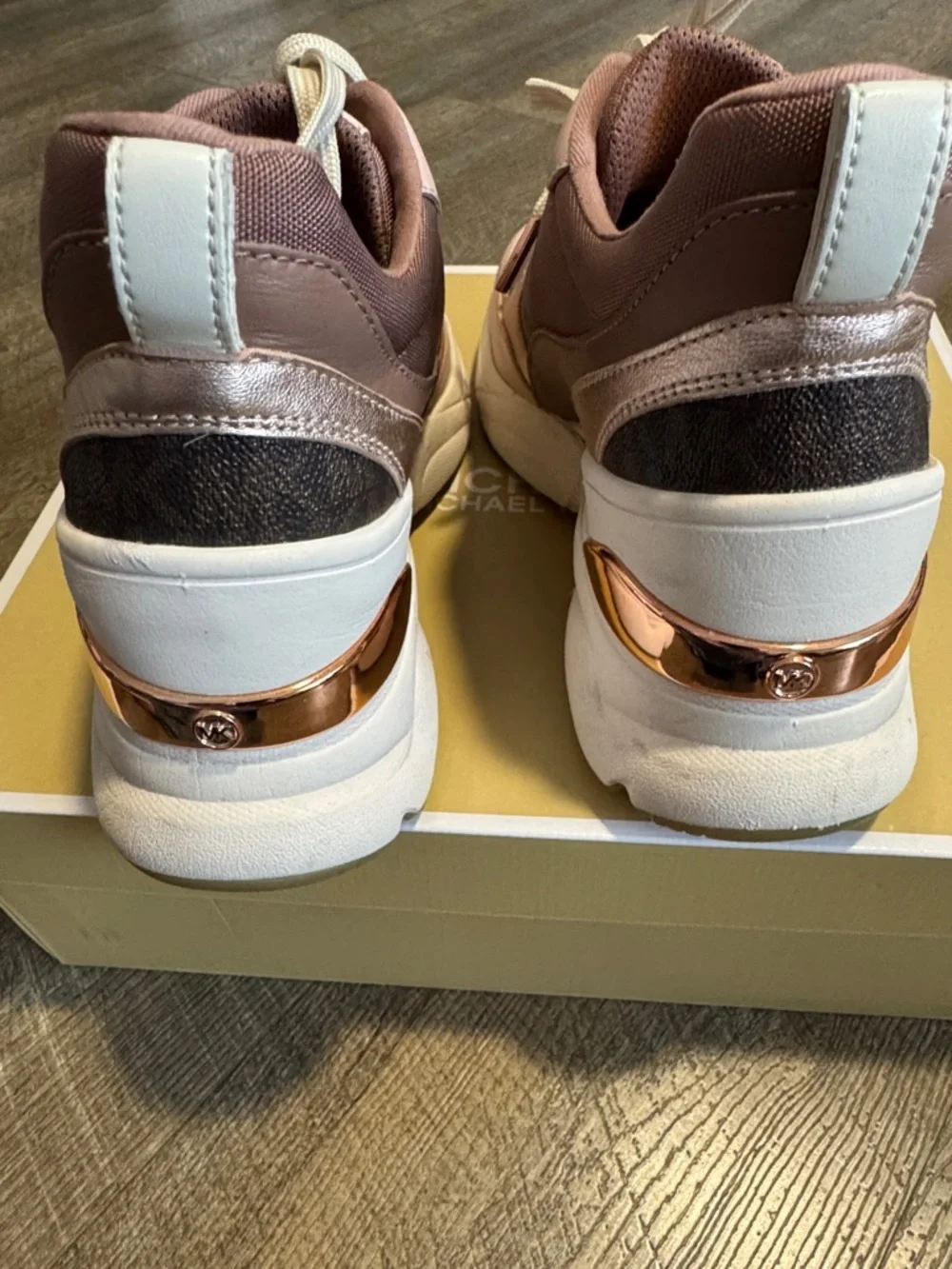 Michael Kors Rose Pink and Blush Platform Lace-Up Sneakers - Picture 10 of 15
